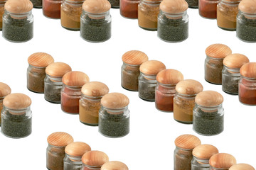 jars with different spices