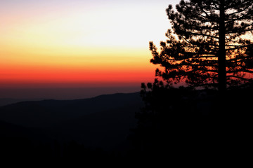 sunset in yosemite