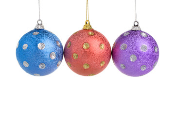 three christmas balls