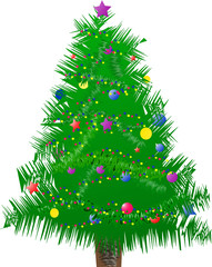 christmas tree with stars and lights