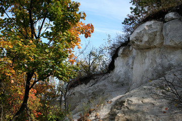 autumn landscape, chalk mountain