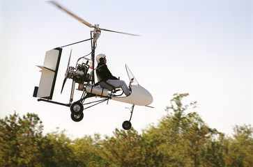 gyrocopter in flight