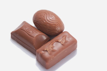 three milk chocolates