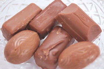 choc in a dish closeup