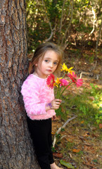 pretty girl with flowers