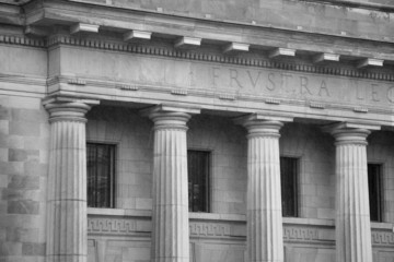 courthouse on a rainy day