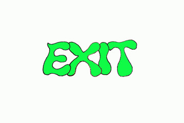 green exit sign