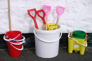 children’s buckets and spades