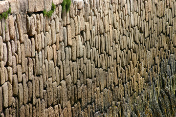 close view of the quay wall, st. mary's, isles of