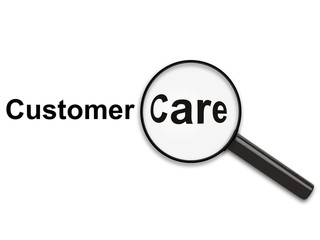 magnifying glass on customer care