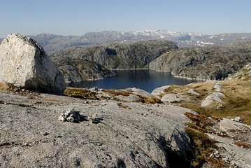 mountain lake in central norway