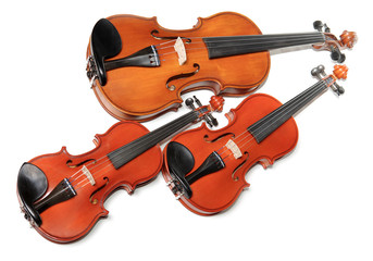 Fototapeta na wymiar three violins