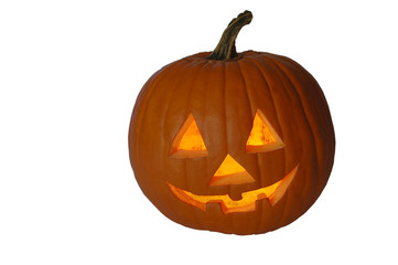 jack-o-lantern pumpkin with white background
