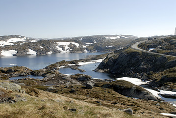 mountain lake and permafrost