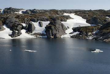 mountain lake and permafrost