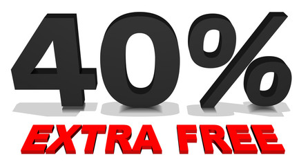 40% extra free 3d text