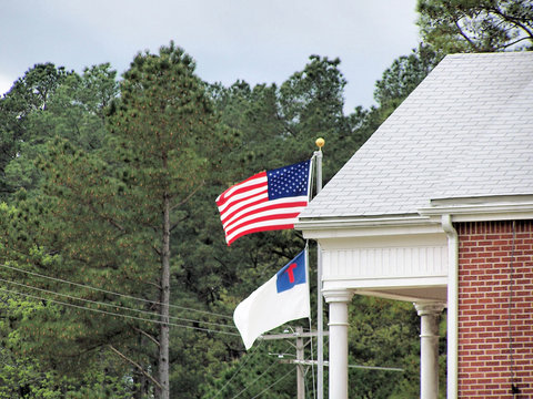 church & flags