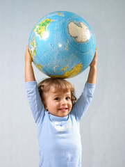 girl with globe