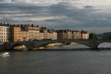 Obraz premium saone river's quay in lyon