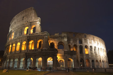 coliseum at night