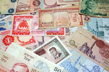 background of middle eastern monies