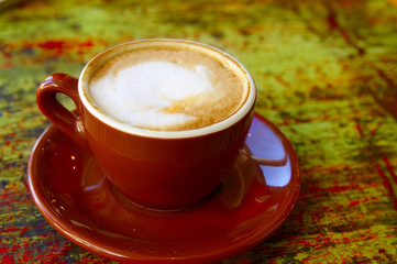 coffee on  a cool table