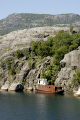 shipwreck in fjord