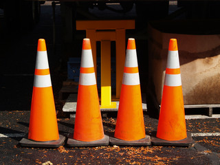warning cones four