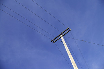 overhead telephone pole
