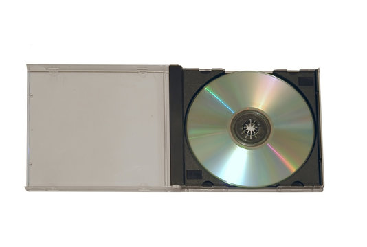 cd-rom and plastic case isolated