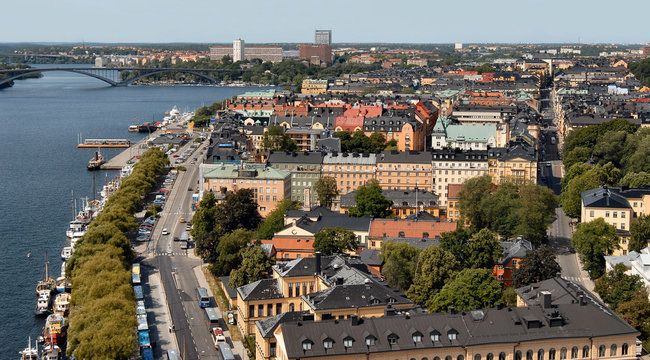 view from royal palace tower, stockholm, sweden