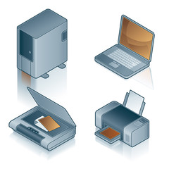 design elements 44a. computers icons set