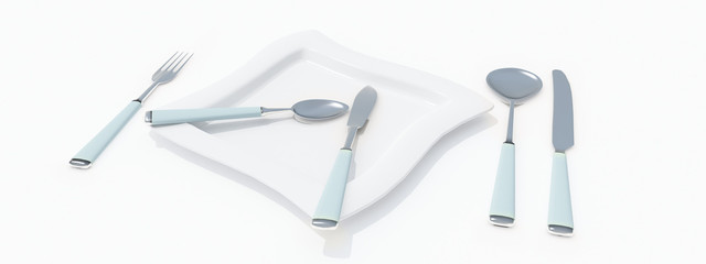 couvert de table carre bleu