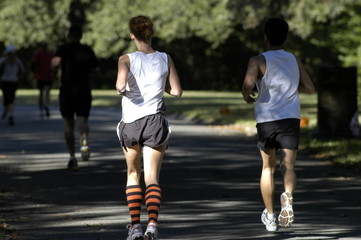 Fototapeta premium runner with striped socks