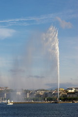 Naklejka na ściany i meble Genewa fontanna widok klasyczny