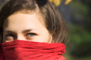 woman with scarf