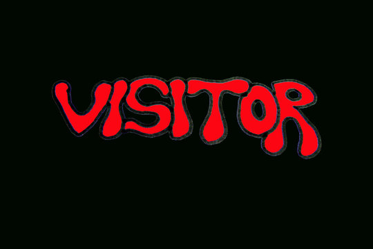 red visitor sign on black