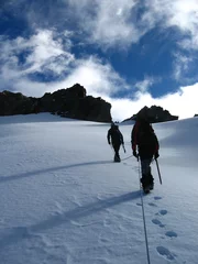 Tableaux ronds sur plexiglas Alpinisme approche du sommet