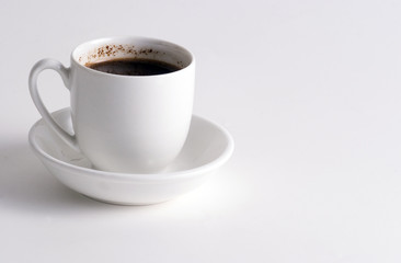 cup of coffee on white plate