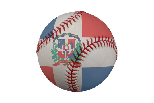 baseball with the dominican republic flag