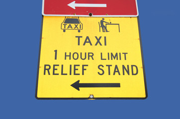 taxi relief stand sign