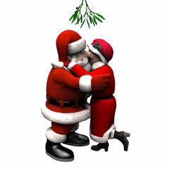 the clauses kissing under the mistletoe