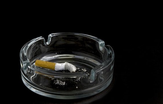 cigarette butt in ashtray