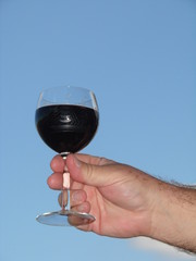 a glass of wine