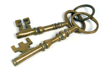 two brass keys