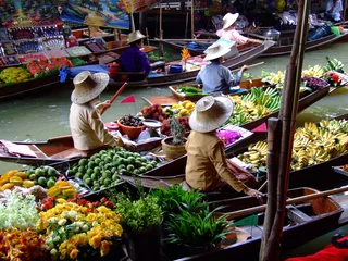 Deurstickers drijvende markt in bangkok2 © Kate Shephard