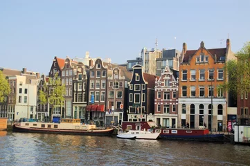 Fototapete Rund authentische Amsterdamer Häuser © Andrei Kazarov