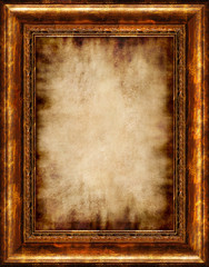 burnt antique framed parchment