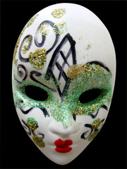 mask on black background