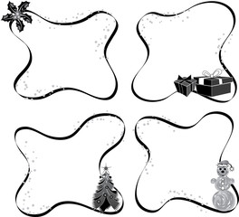 christmas frame, elements for design
